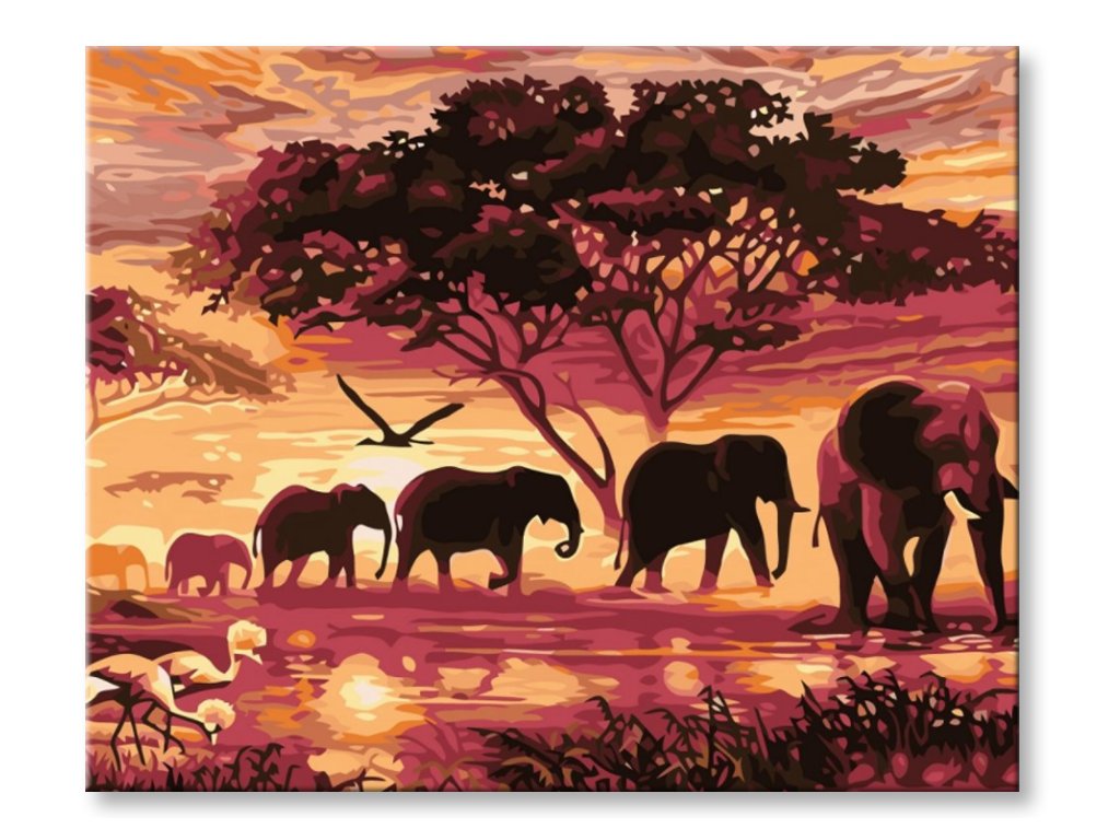 Elephants On Sunset