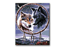 Load image into Gallery viewer, Wolves In A Dream Catcher
